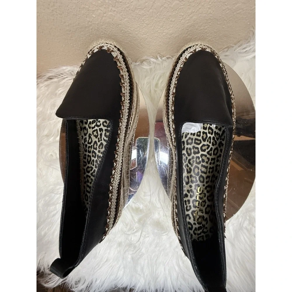 Chico's Womens Espadrille Shoe Sz 7.5 Bohemian Black‎ Comfort Slip  Resistant
